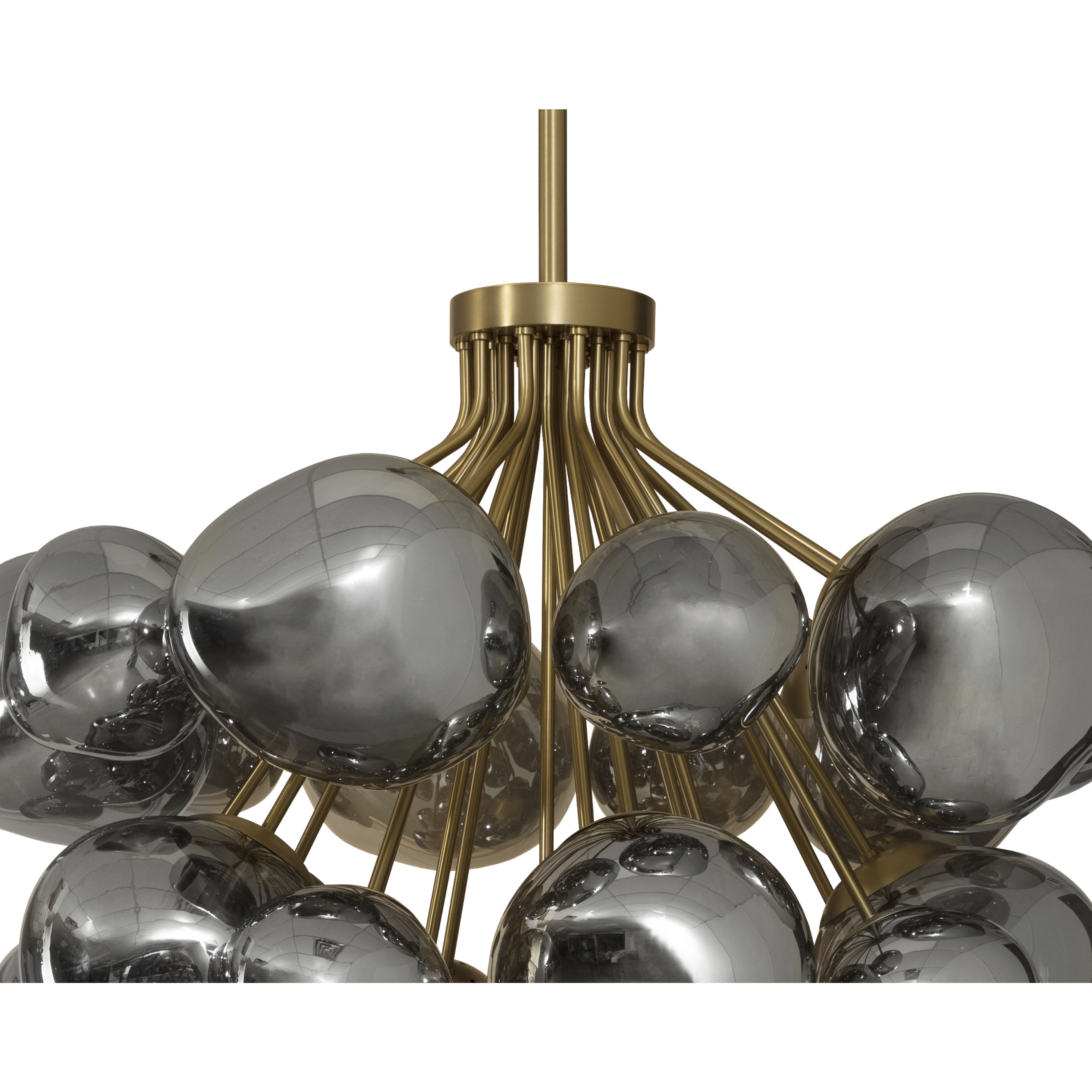Dionis 27 Light 40 inch Brushed Gold with Smoked Chandelier Ceiling Light, Round